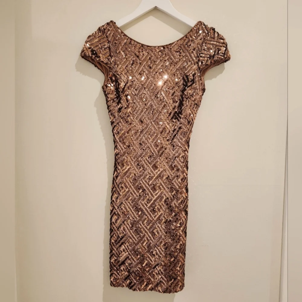 Gold Sequin Dress - XS - Picture 2 of 6